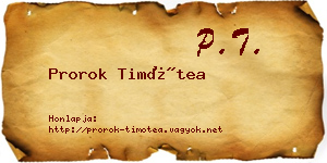 Prorok Timótea névjegykártya